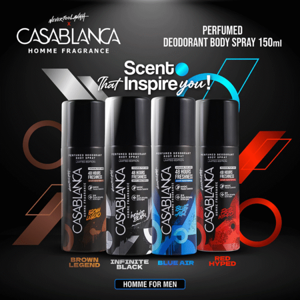 Casablanca Homme Perfumed Deodorant Body Spray Blue Air 150ml