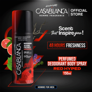 Casablanca Homme Perfumed Deodorant Body Spray Red Hyped 150ml