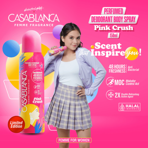 Casablanca Femme Perfumed Deodorant Body Spray Pink Crush150ml