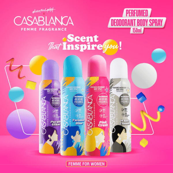 Casablanca Femme Perfumed Deodorant Body Spray Pink Crush150ml