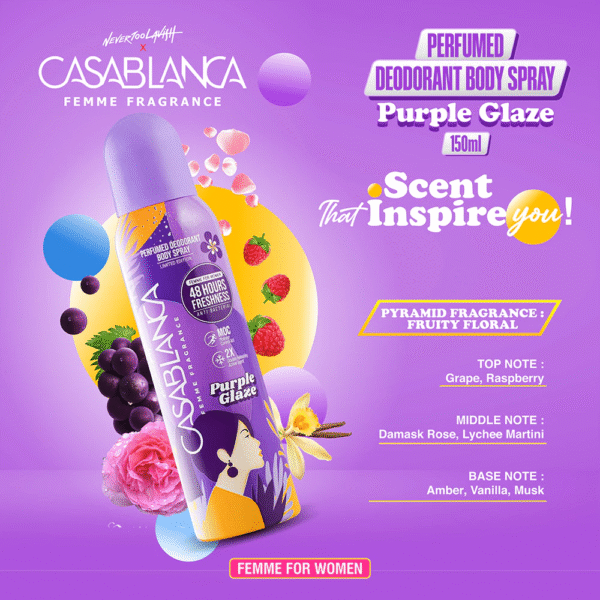 Casablanca Femme Perfumed Deodorant Body Spray Purple Gaze 150ml