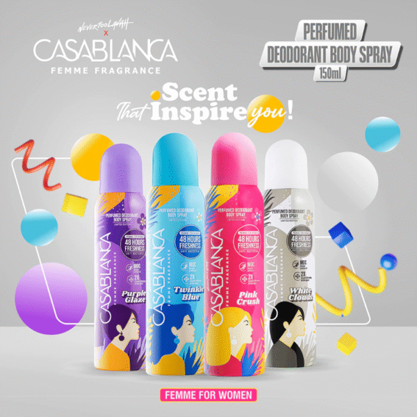 Casablanca Femme Perfumed Deodorant Body Spray White Clouds 150ml