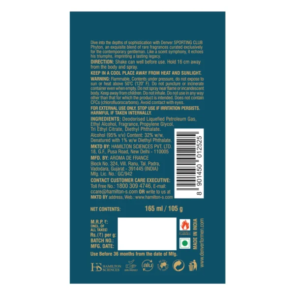 Denver Sporting Club Phyton Deodorant Body Spray 150ml