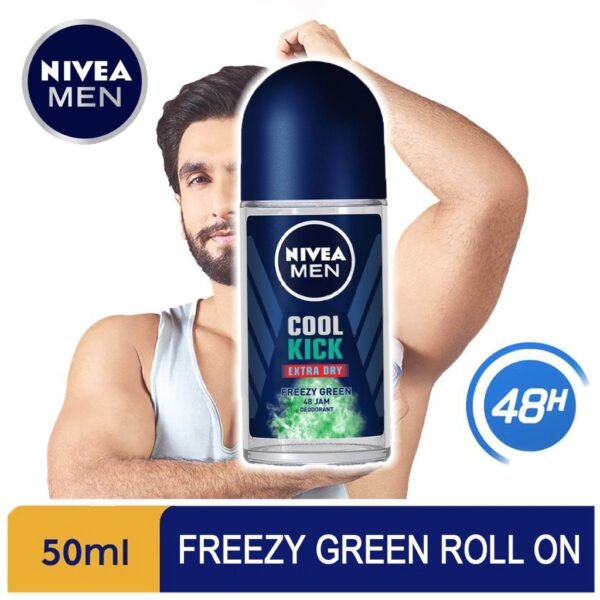 Nivea Men Cool Kick Extra Dry 48h Freezy Green Anti-Perspirant Roll On 50ml