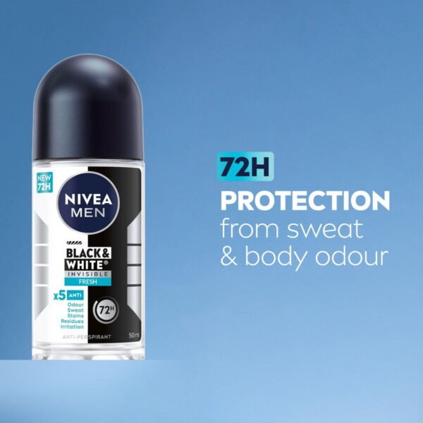 Nivea Men BLACK and WHITE Invisible Fresh Anti-Perspirant Roll On 50ml