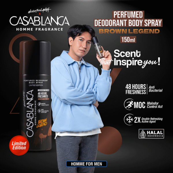 Casablanca Homme Perfumed Deodorant Body Spray Brown Legend 150ml