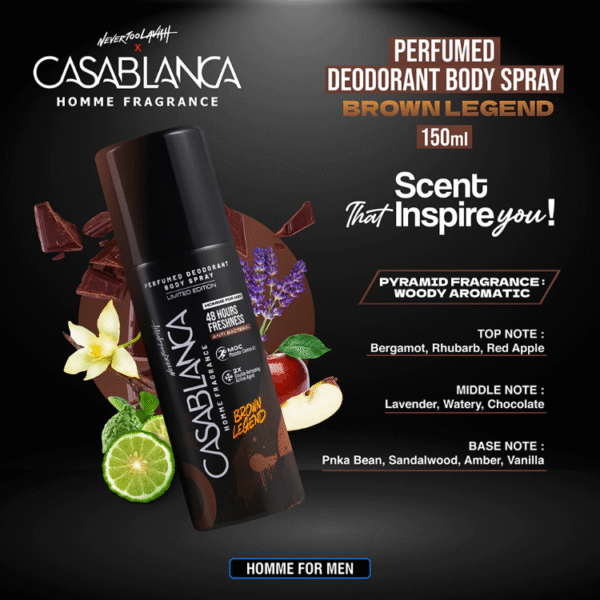 Casablanca Homme Perfumed Deodorant Body Spray Brown Legend 150ml