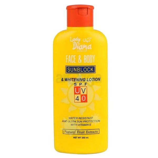 Lady Diana Collection Face and Body Sunblock and Whitening Lotion SPF UV40 200ml