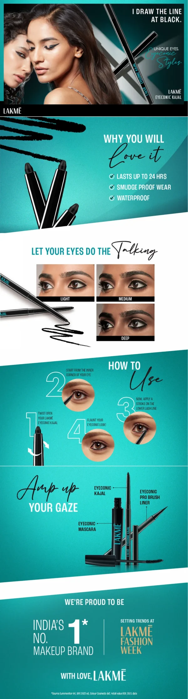 Lakme Deep Black Eye Co Nic Kajal 0.35g