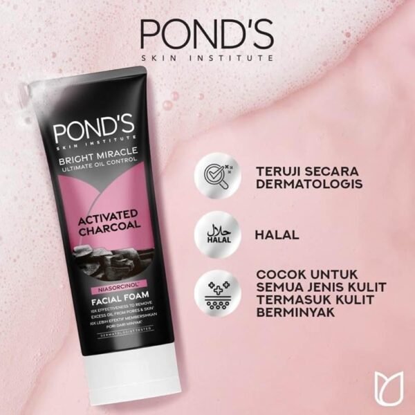 Pond's Skin Institute Bright Miracle Activated Charcoal Facial Foam 90g