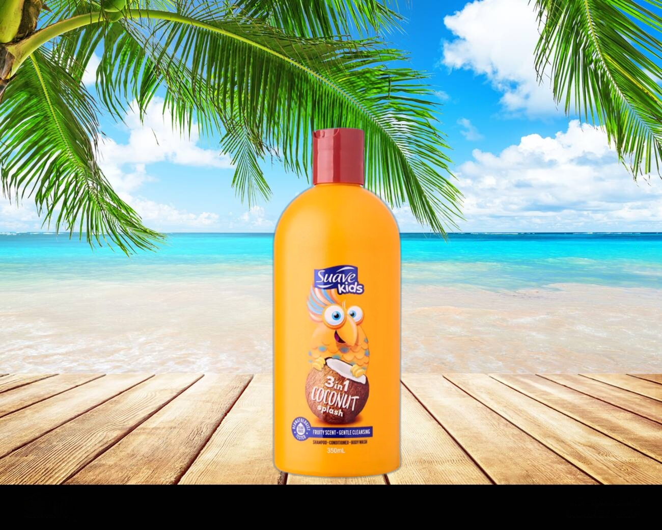Suave Kids Coconut Splash 3 in 1 Shampoo Conditioner Body Wash 350ml